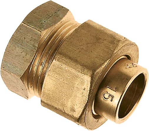 Bonfix 2- en 3-delige messing koppelingen 3-delige rechte koppeling 2 x 54