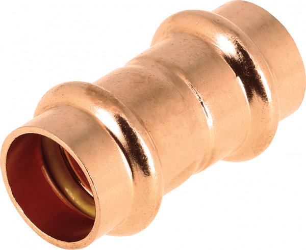 Bonfix Pressfitting red copper AQUAGAS for Belgium Straight coupling 35 x 35 - 2 x press - (v-profile)
