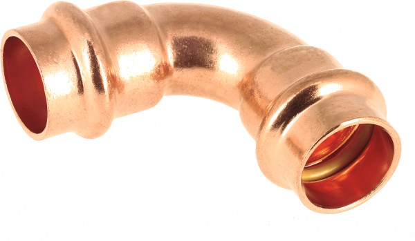 Bonfix Pressfitting red copper AQUAGAS for Belgium Elbow 90° 35 x 35 - 2 x press - (v-profile)