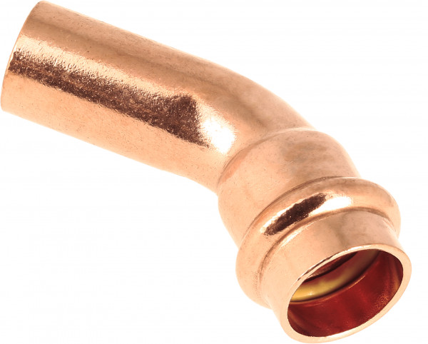 Bonfix Pressfitting red copper AQUAGAS for Belgium Insertion bend 45° 12 x 12 - insertion x press - (v-profile)