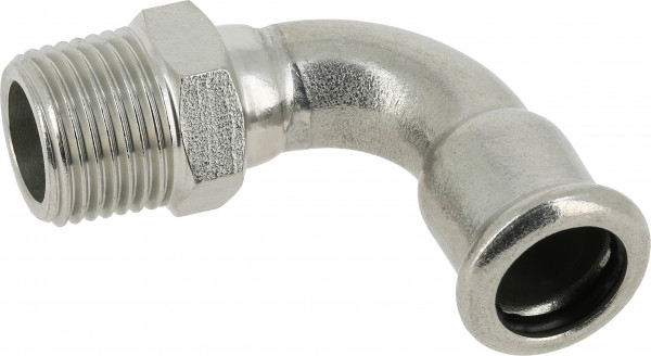 Bonfix Pressfitting Edelstahl 316L Bogen 90° 2 x 54 - konischer AG (R) x Press - (M-Profil)