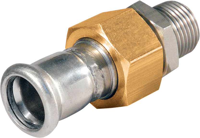 Bonfix Pressfittingen RVS 316L 3-delige koppeling || vlakdichtend 3/4 x 22