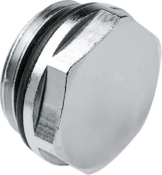 Bonfix Radiator Blind Stop - nickel-plated brass 1 - with EPDM O-ring seal - Male Thread