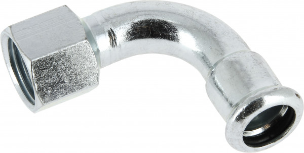 Bonfix Pressfitting Stahl verzinkt HK 90° 1/2 x 35 - langes IG (RP) x Press - (M-Profil)