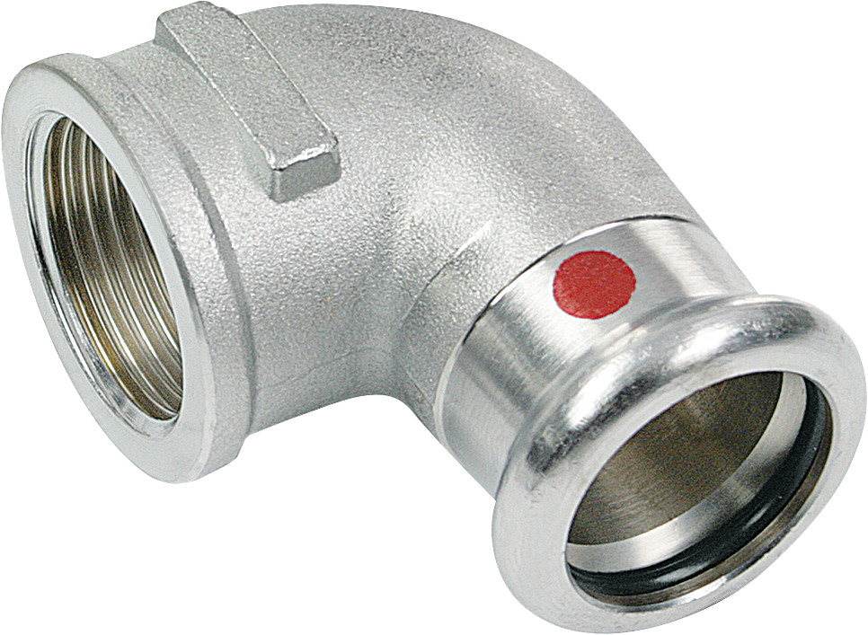 Bonfix Press - Staalverzinkte - perskoppeling - Knie -koppeling - 90° - 3 -8" x 12 mm - lange binnendraad x Press
