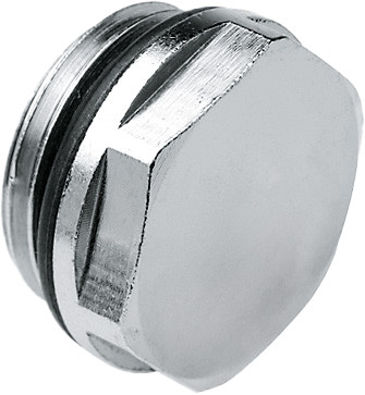 Bonfix Radiator Blind Stop - nickel-plated brass 3/8 - with EPDM O-ring seal - Male Thread