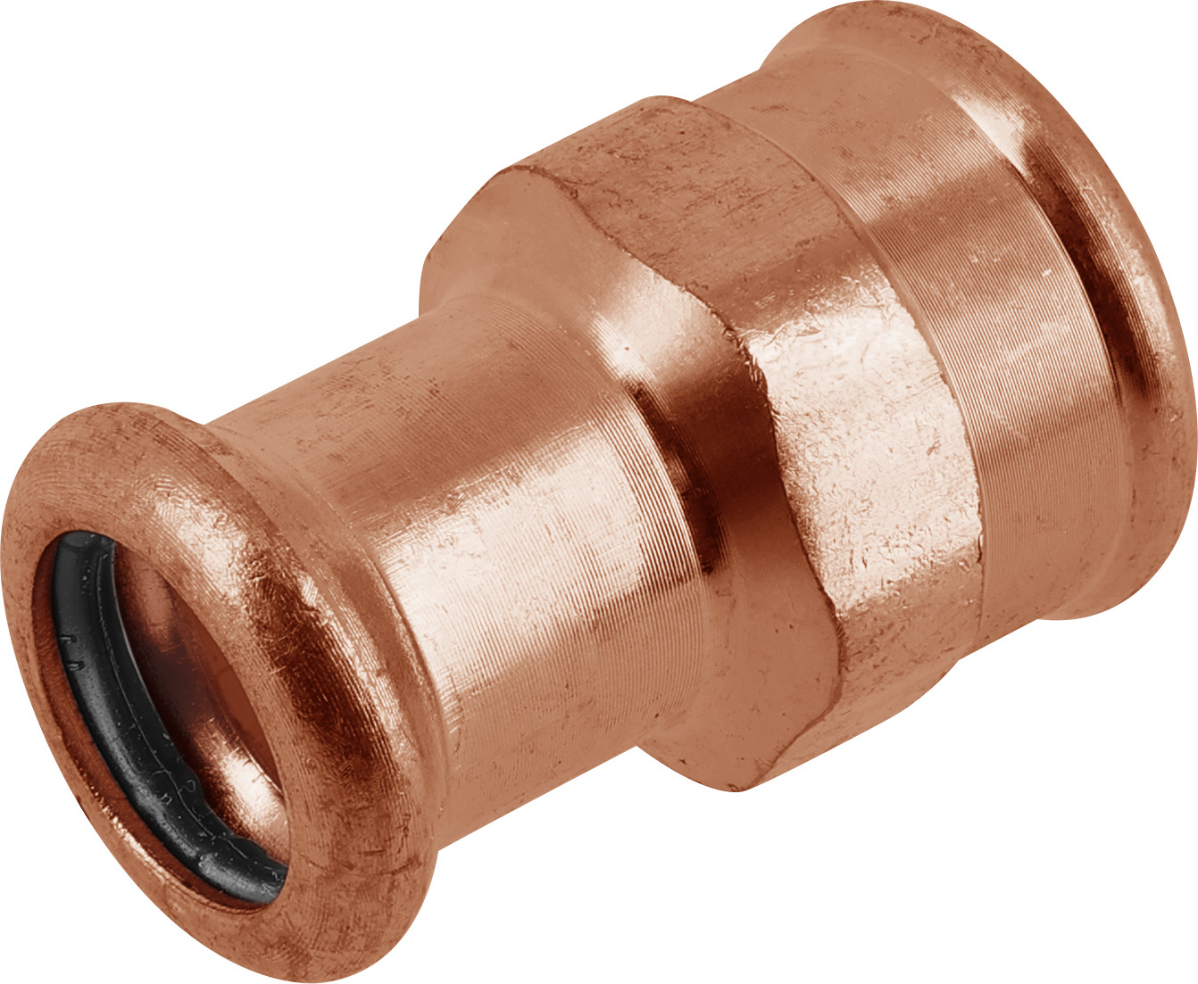 Roodkoper - Bonfix - persfitting - voor drinkwater - Schroebus - 3 -4" x 16 mm - lange binnendraad x Press