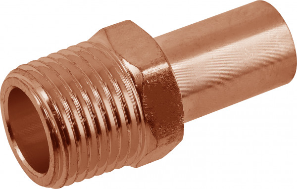 Bonfix Pressfitting red copper WATER Insert coupling 1-1/2" x Ø42 - conical Male Thread x insert