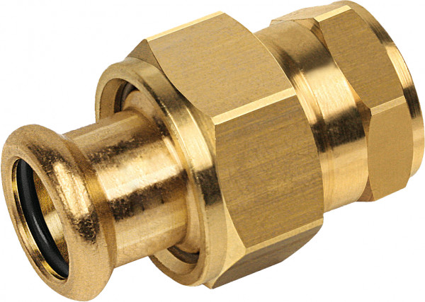 Bonfix Pressfitting red copper WATER 3-piece coupling - with flat gasket 1 x 22 - female thread x press - (m-profile)