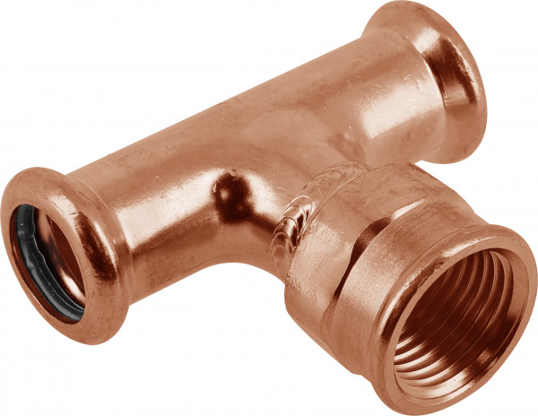 Bonfix Pressfitting red copper WATER T-connection - Female Thread 14x1/2x14 - press x long Female Thread x press - (m-profile)