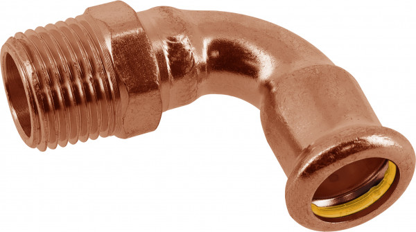 Bonfix Pressfitting red copper GAS Elbow coupling 90° 1 x 22 - conical Male Thread x press - (m-profile)