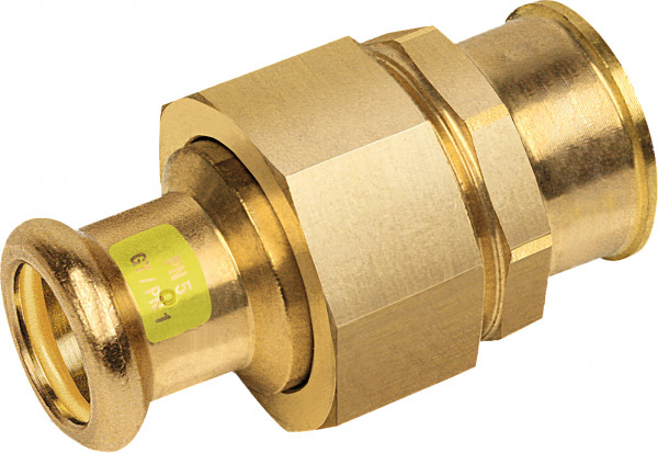 Bonfix Pressfitting red copper GAS 3-piece coupling 2 x 54 - conically sealing - long female thread x press - (m-profile)