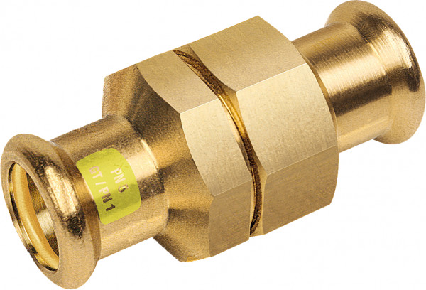 Bonfix Pressfitting Rotkupfer GAS 3-teilige Kupplung 28 x 28 - konisch dichtend - 2 x Press - (M-Profil)