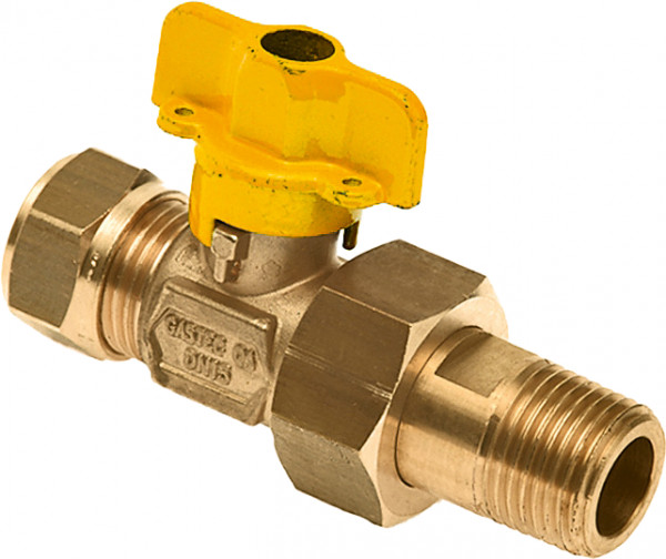 Bonfix Gas Ball Valve 15 x 1/2" - compression x Male Thread coupling