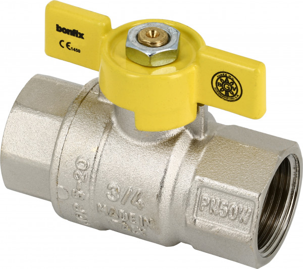 Bonfix Gasventil für Belgien - Schmetterlingsgriffbedienung 2" - 2 x IG