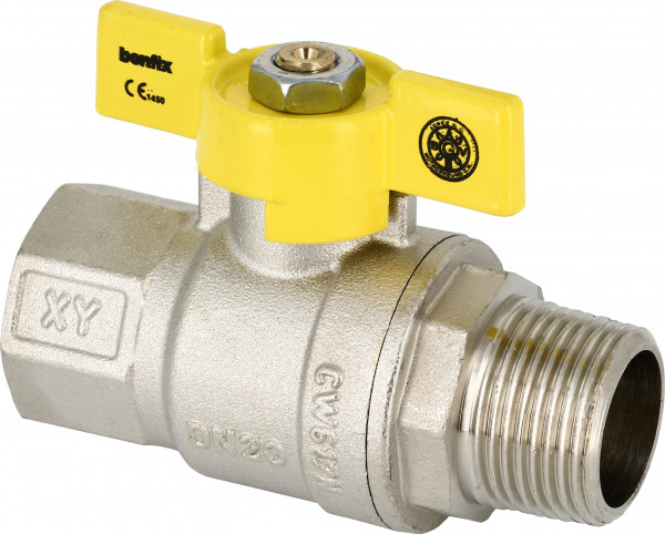 Gas valve RP 3/2" x G 3/2" chrome