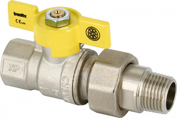 Gas valve RP 1/2" x coupling G 1/2" chrome