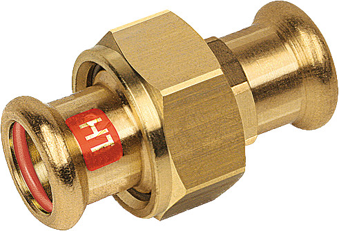 Bonfix Pressfitting Rotkupfer SOLAR 3-teilige Kupplung 54 x 54 - mit flacher Dichtung - 2 x Press - (M-Profil)