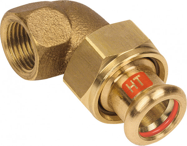 Bonfix Pressfitting Rotkupfer SOLAR 3-teilig Winkelverschraubung 90° 1" x 22 - langes IG x Press - (M-Profil) - 603510