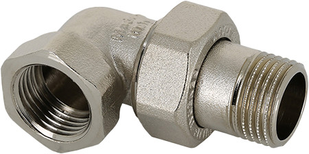 Bonfix 3-piece elbow coupling - 1/2" - female thread x male thread - nickel-plated