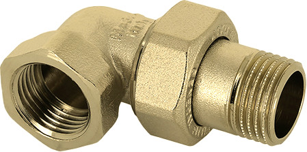 Bonfix 3-piece elbow coupling - 1-1/4" - female thread x male thread - brass