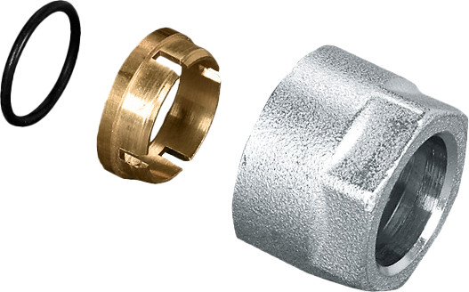 Bonfix Fußbodenheizungsadapter TR91/A - Säule - Klemmring und Mutter - für Kupferrohr 15 - Eurokonus
