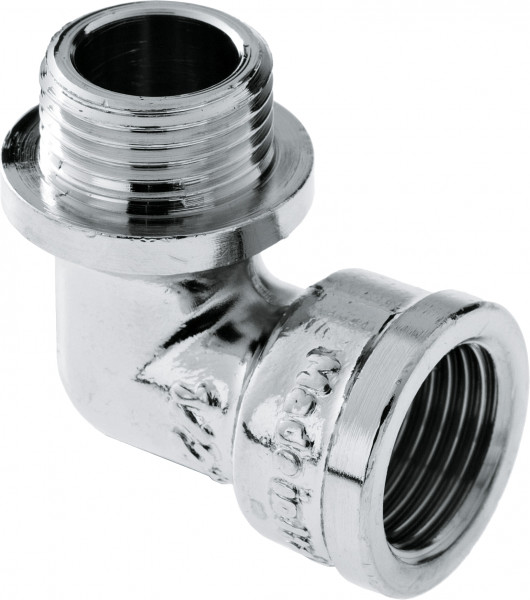 Bonfix Threaded Fitting Elbow 3/4 - Male Thread with collar x Female Thread - Chrome