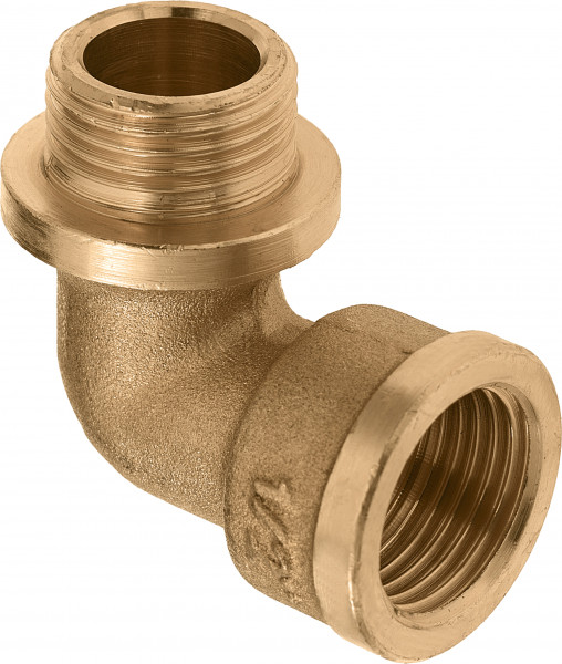 Bonfix Messing Winkel mit Bund - 1-1/4'' IG x AG