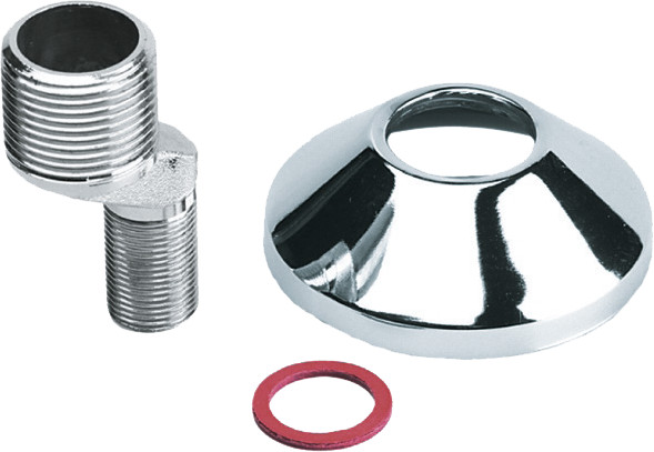 Bonfix Sanitäranschlusskupplung S-Kupplung Sprung 17,5 mm 3/4 x 3/8 - mit verchromter Rosette und Faserdichtung