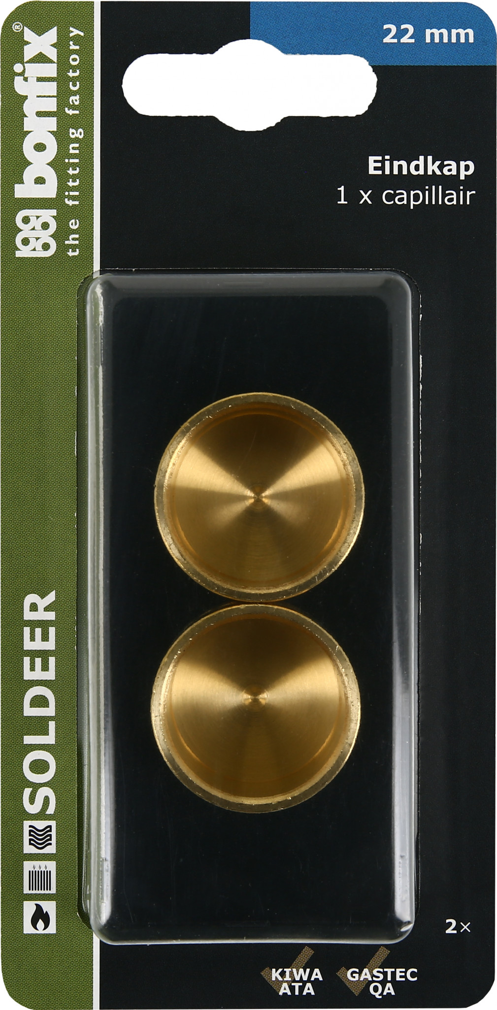 Bonfix Blisters: Messing soldeerfittingen Kap 22