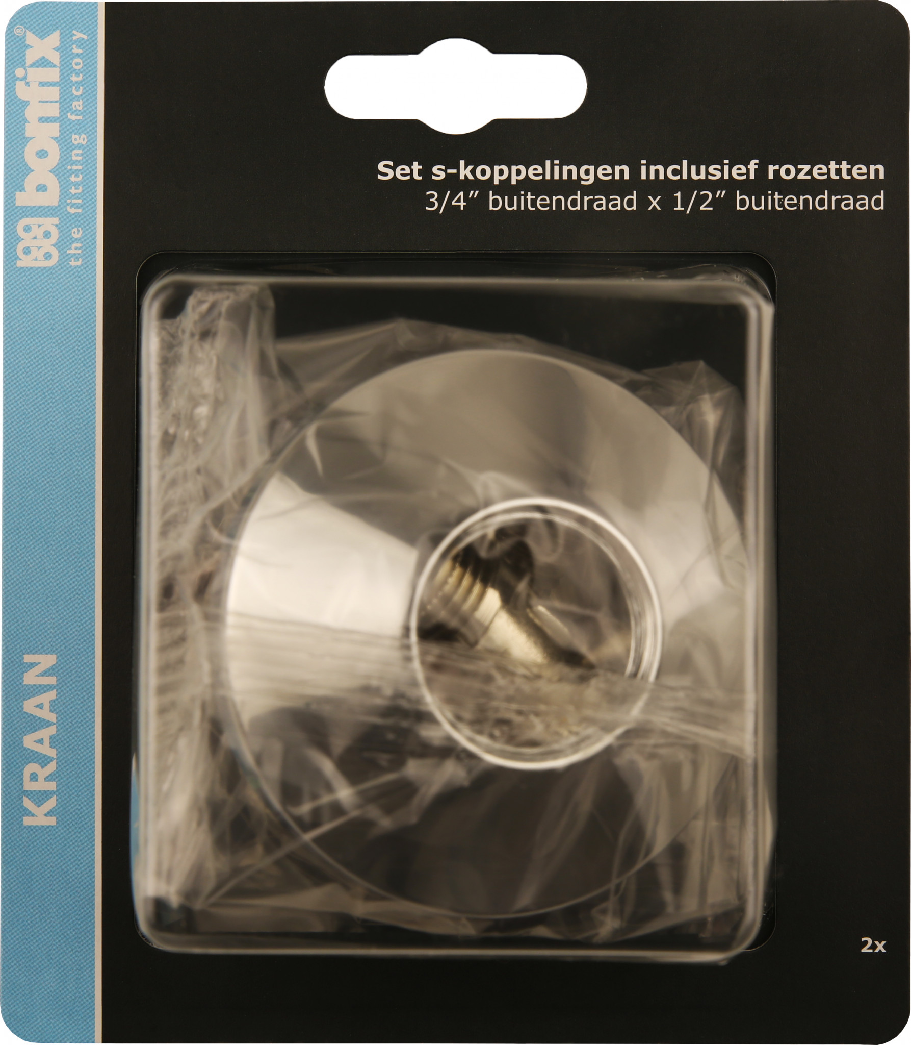 Bonfix Blisters: Diversen S-koppelingen || inclusief rozetten 3/4 x 1/2
