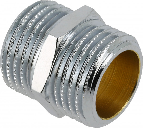 Bonfix Threaded Fitting Double Nipple 1/2 - 2 x female thread - Chrome