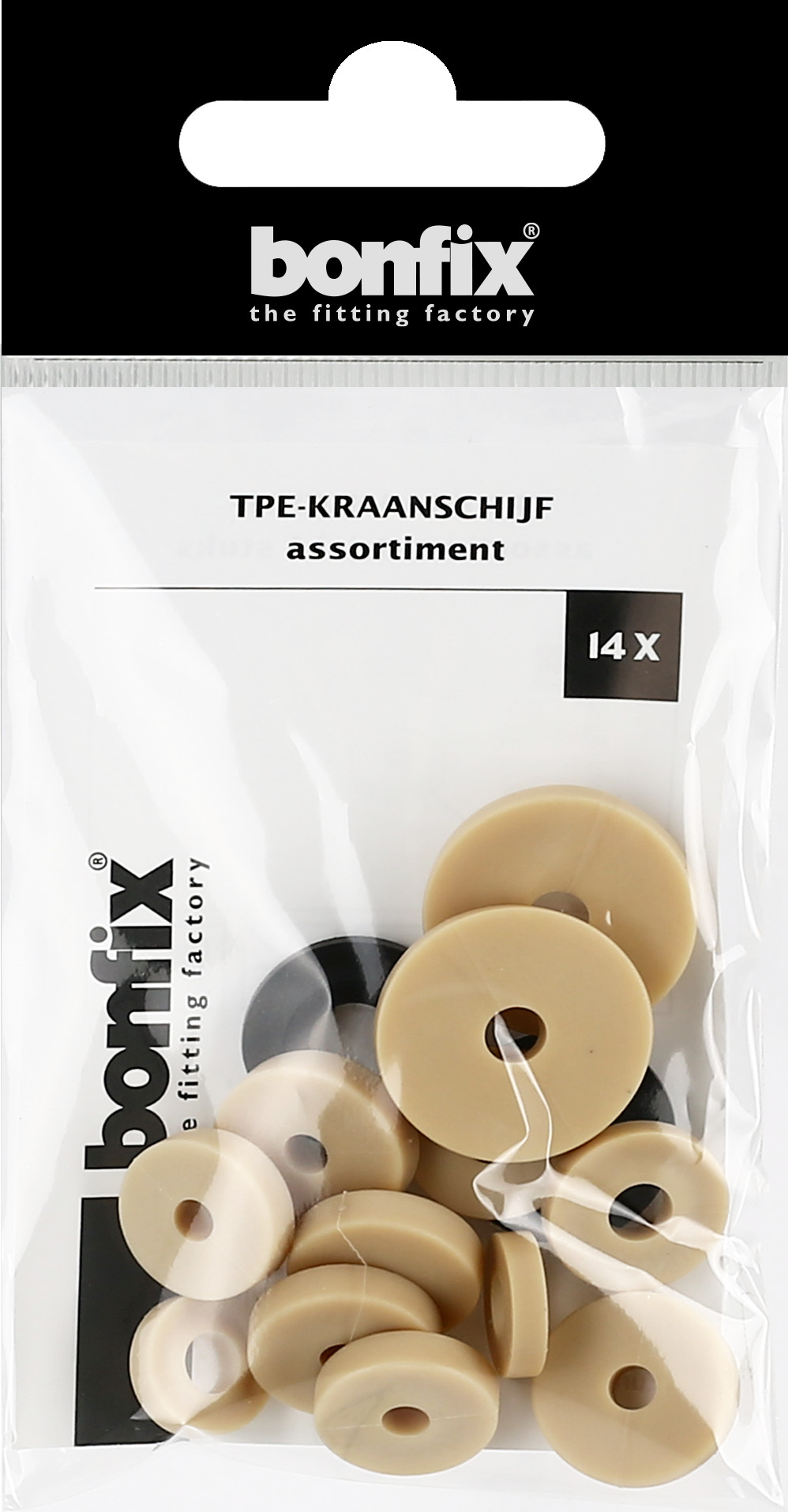 Bonfix Blisters: Afdichtingsringen Kunststof kraanschijf assortiment