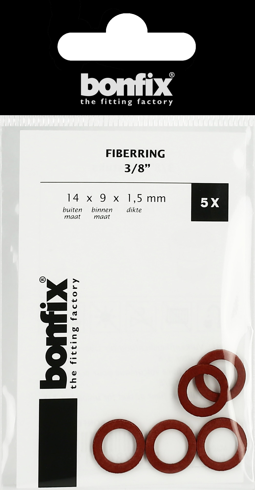 BONFIX Fiberring 3/8" (14 x 9 x 1,5 mm) 5 stuks