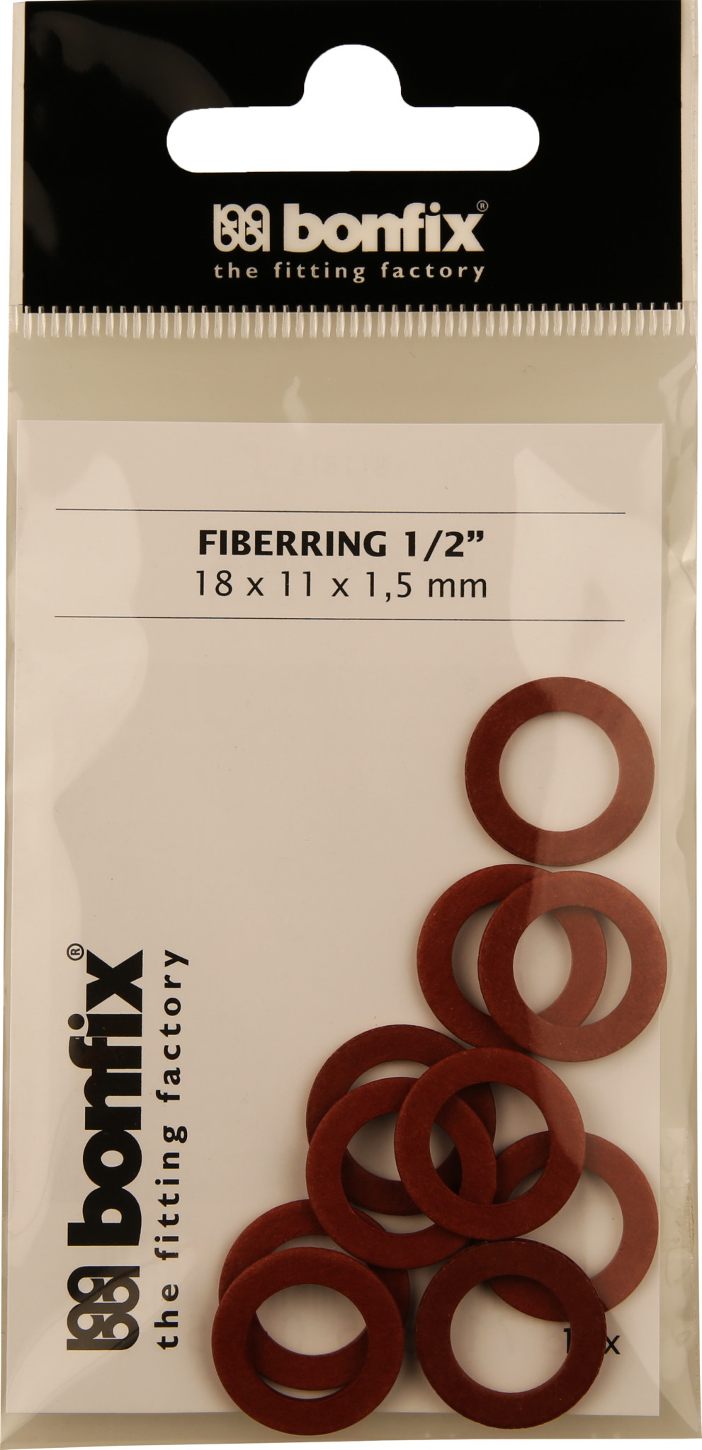 Bonfix Blisters: Afdichtingsringen Fiberringen 1/2" (18 x 11 x 1,5 mm)