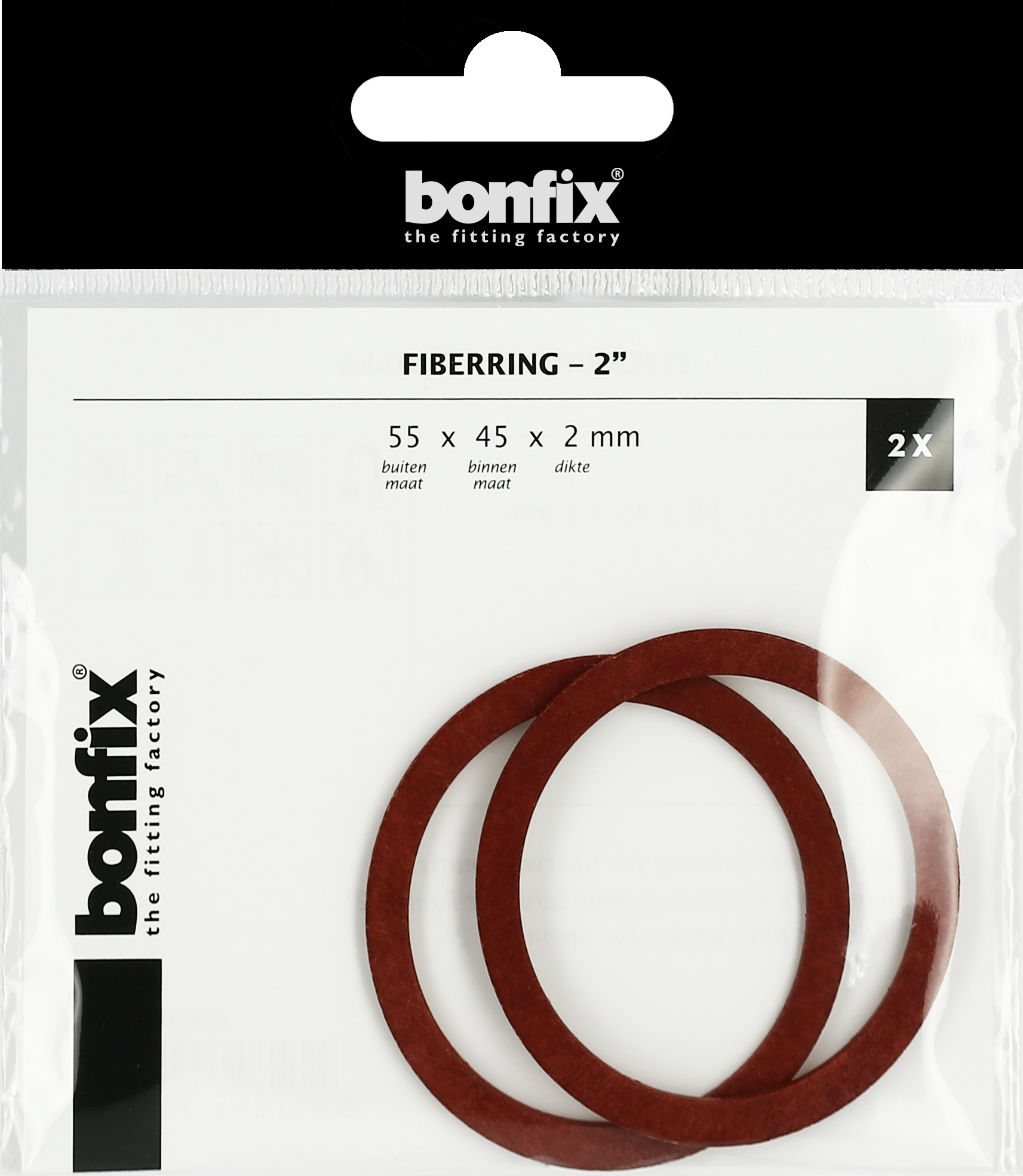 Bonfix Blisters: Afdichtingsringen Fiberringen 2" (55 x 45 x 2 mm)