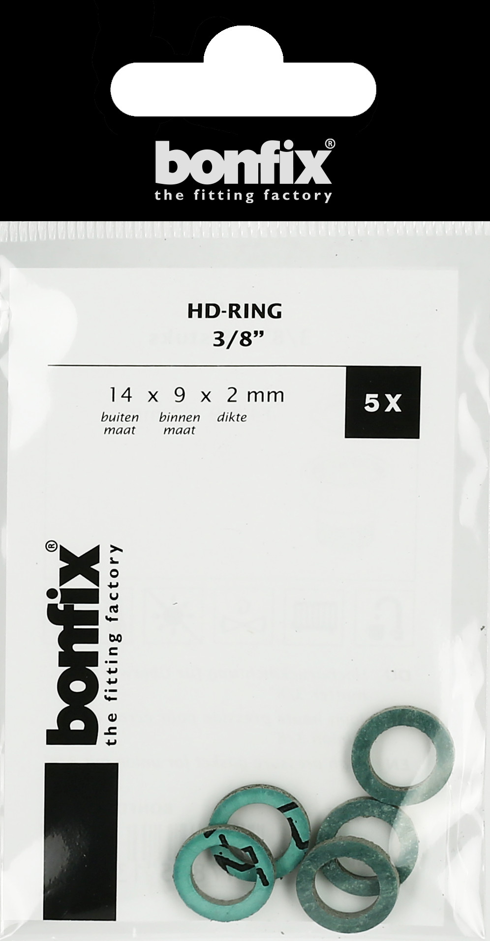 Bonfix Blisters: Afdichtingsringen Asbestvrije ringen 3/8" (14 x 9 x 2 mm)