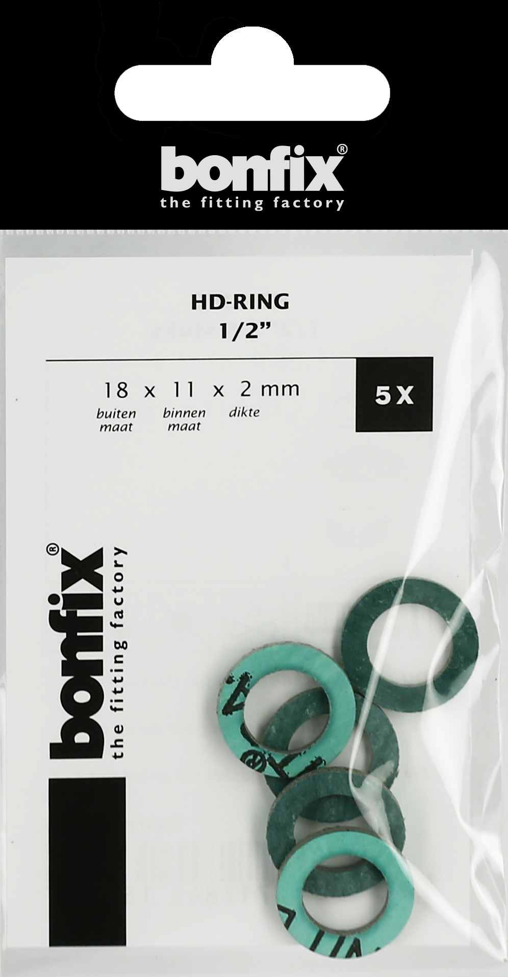 Bonfix Blisters: Afdichtingsringen Asbestvrije ringen 1/2" (18 x 11 x 2 mm)