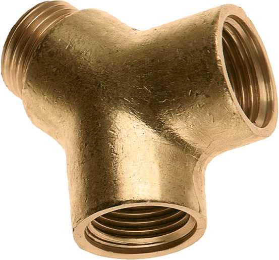 Bonfix Gewindefitting Y-Stück 1/2" - IG x AG x IG - messing