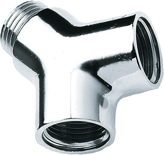 Bonfix Threaded Fitting Y-piece 1/2" - female thread x male thread x female thread - chrome