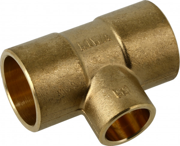 Bonfix Brass solder fitting T-piece - reducing 22 x 12 x 22 - 3 x capillary