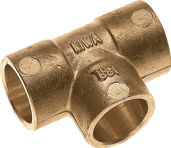 Bonfix Messing Lötfitting T-Stück 22 x 22 x 22 - 3 x Kapillare