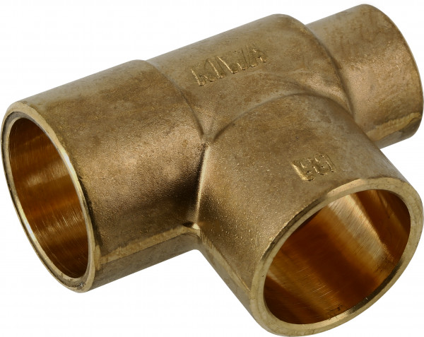Bonfix Brass solder fitting T-piece - reducing 22 x 22 x 15 - 3 x capillary
