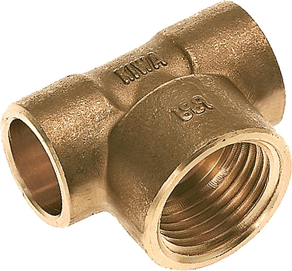 Bonfix Messing Lötfitting T-Stück 22 x 3/4" x 22 - Kapillare x IG x Kapillare