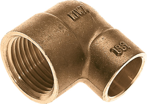 Bonfix Brass solder fitting Elbow 1/2" x 12 - Female Thread x capillary