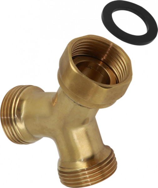 Bonfix Gewindefitting Y-Stück 3/4" - AG x Schwenkmutter x AG - Messing
