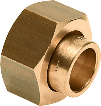Bonfix - Messing 2-delige koppeling met geborgde neopreenring - 3 -4" x 15 mm - bi.dr. x punstuk soldeer - Gastec QA keur