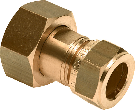 Bonfix 2-piece coupling - with secured neoprene ring 3/4" x 15 - union nut x compression fitting