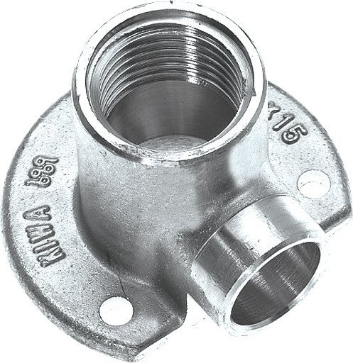 Bonfix Messing Lötfitting Wandplatte - flach 1/2 x 15 - IG x Kapillare - Vernickelt