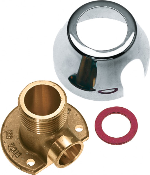 Bonfix Wall plate coupling || with chrome-plated rosette || and fiberring 1/2 x 12"